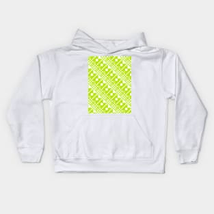 Checked, Checks - Lime Green and White Kids Hoodie